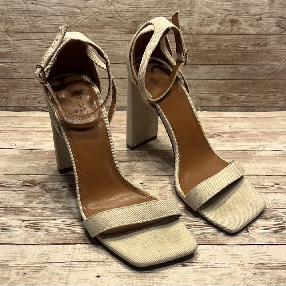 ASOS Cream Strappy Stiletto Heels